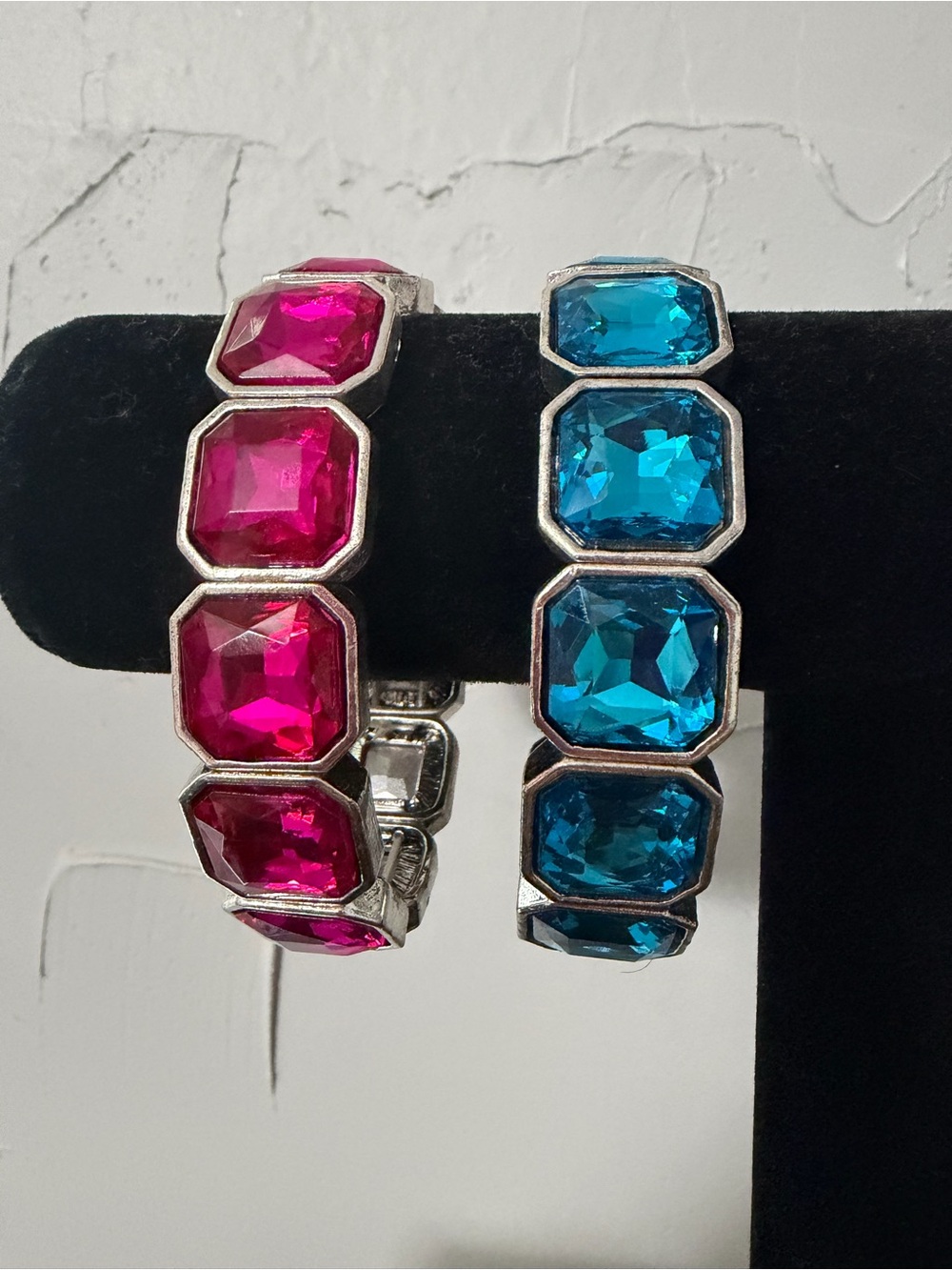 Pink and Blue Stretch Bracelets - Women's Fashion Jewelry
